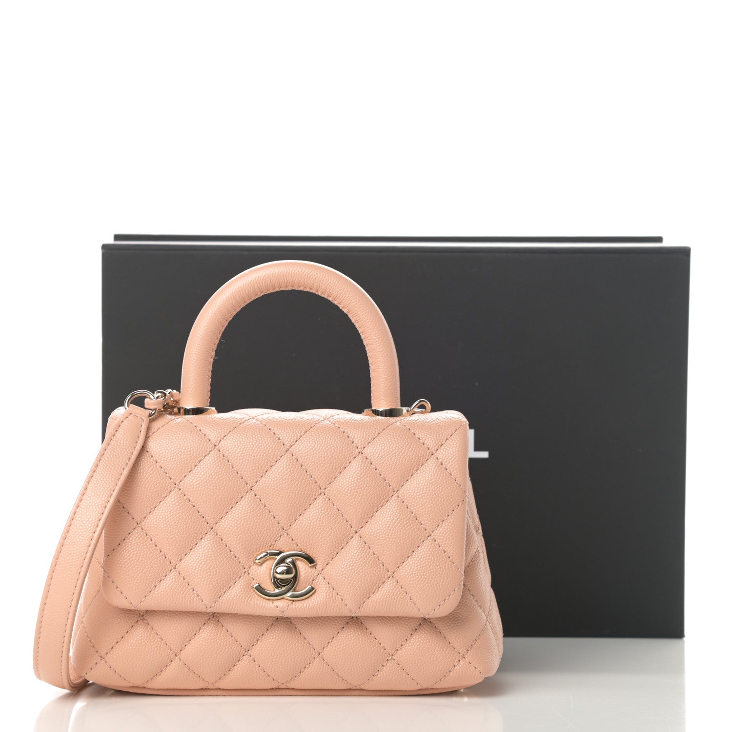Chanel Caviar Quilted Extra Mini Coco Handle Flap Rose Clair 11 of 11