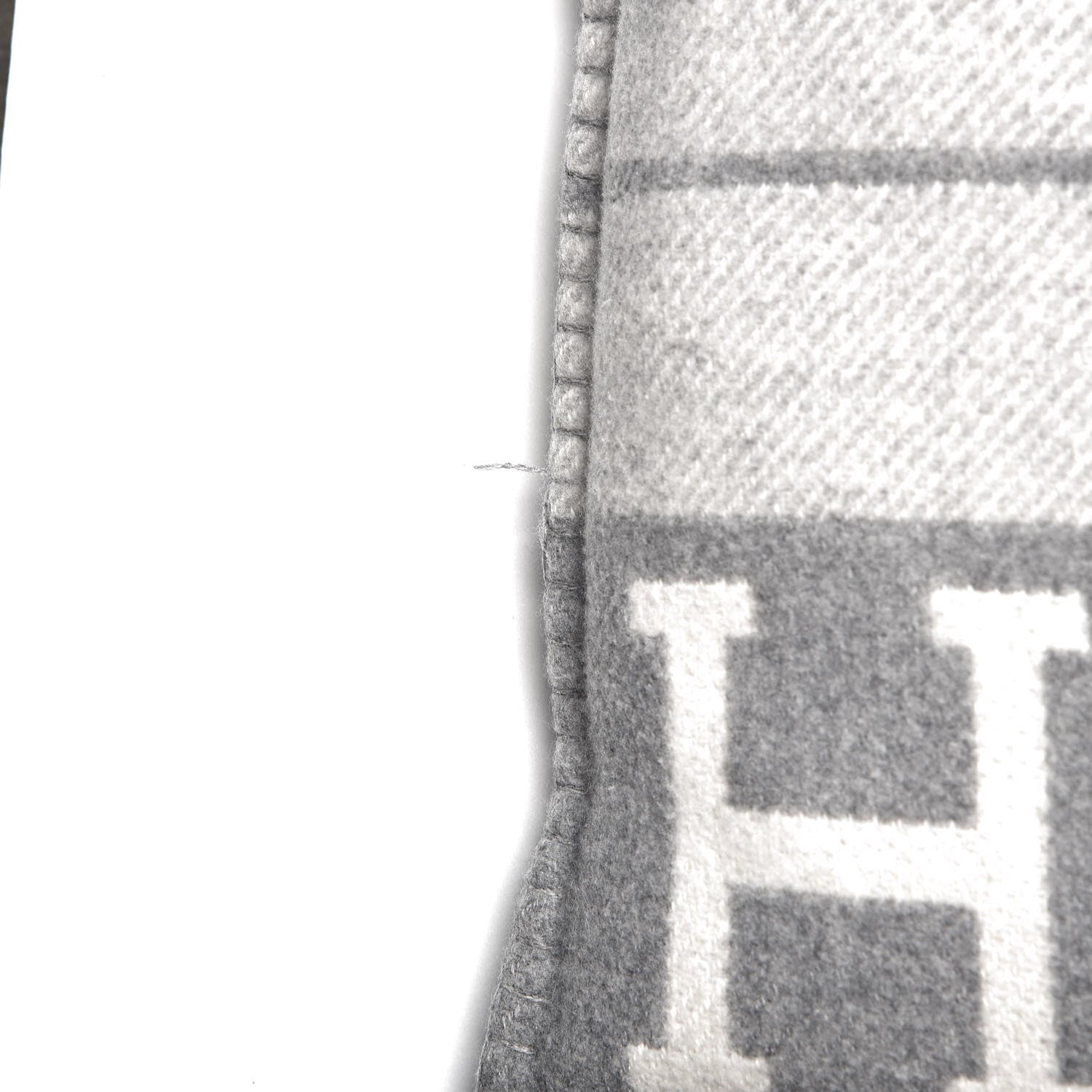 Hermes Wool Cashmere Avalon III Pillow PM Set of 2 Ecru Gris Clair 5 of 7