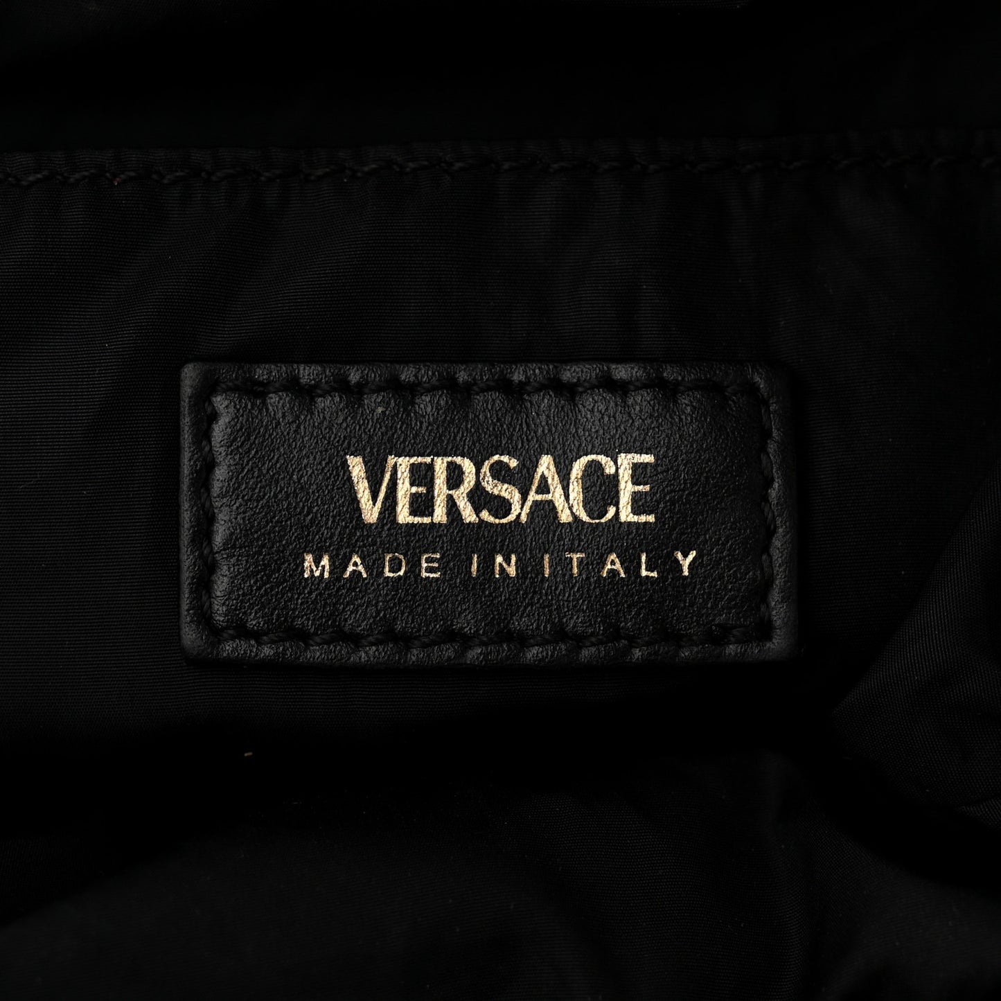 Nylon Medusa Drawstring Bucket Bag Black