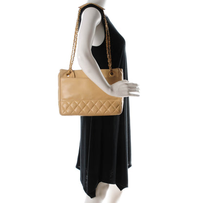 Chanel Lambskin Quilted Shoulder Bag Beige 2 of 12