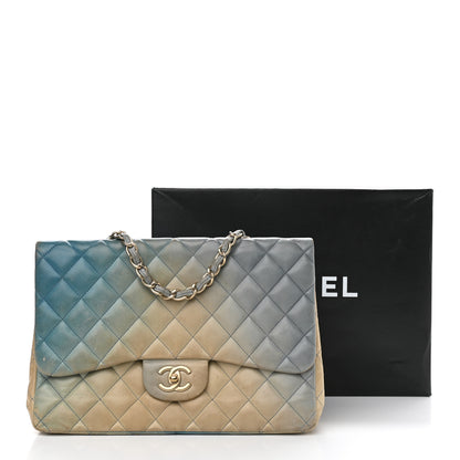Chanel Lambskin Degrade Quilted Jumbo Single Flap Light Blue 17 of 17