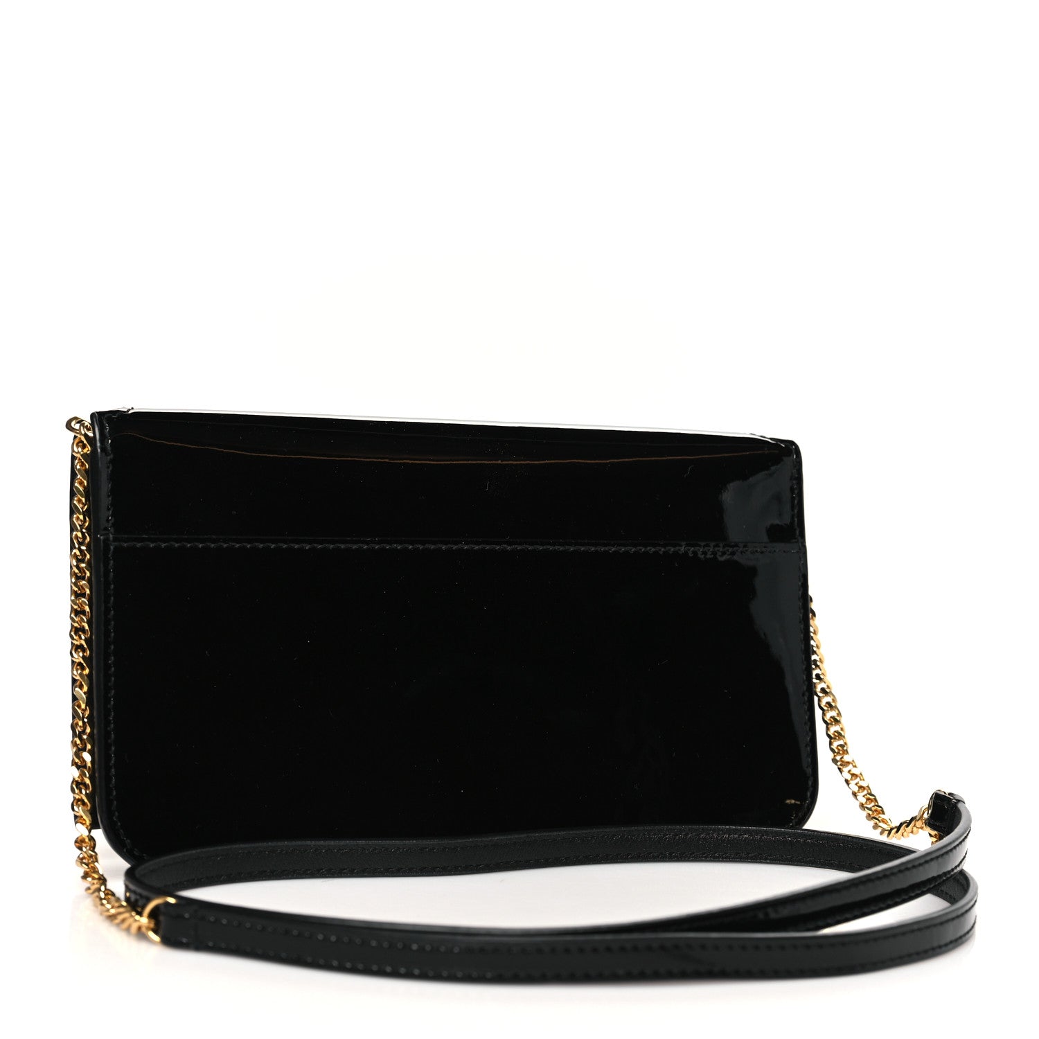 Saint Laurent Vernice Diamond Calfskin Monogram Phone Holder Crossbody Black 3 of 9