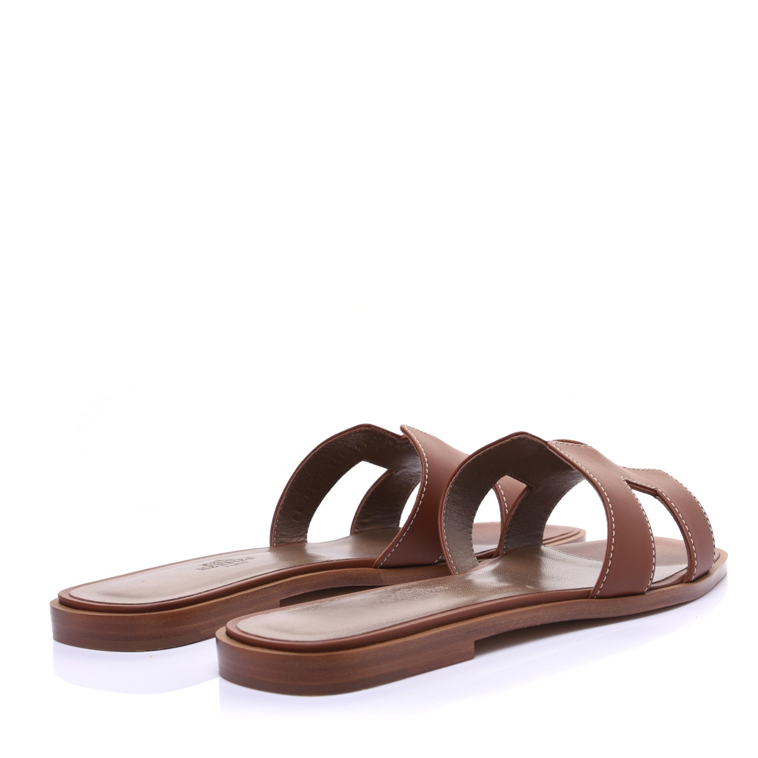 Hermes Box Calfskin Oran Sandals 38 Gold 3 of 11