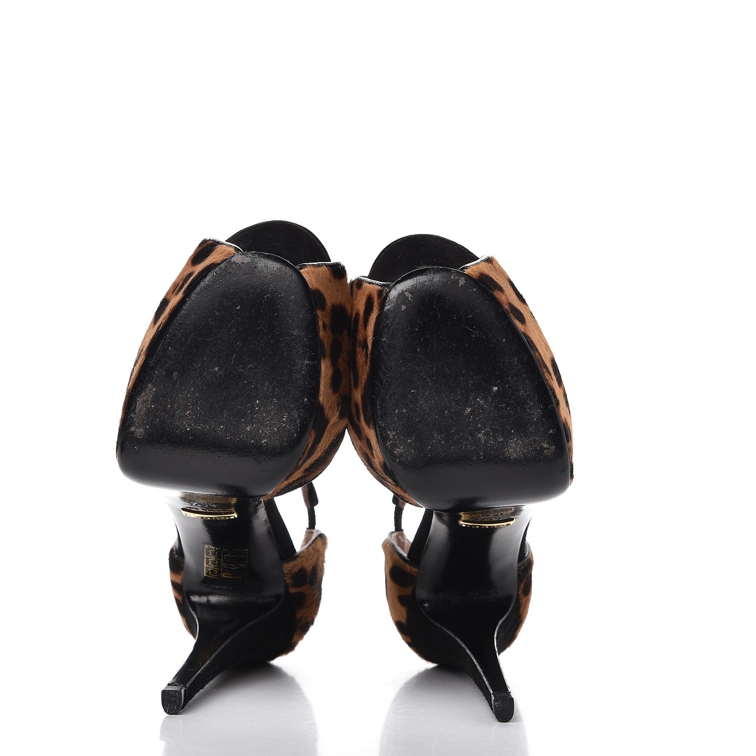 Gucci Calf Hair Leopard Print Criss Cross Platform Pumps 36.5 6 of 9