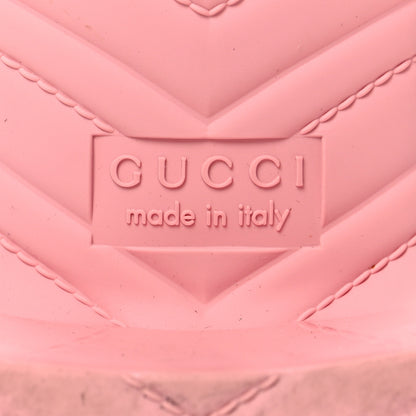 Gucci Rubber Gucci Logo Womens Platform 20/60mm Slide Sandals 38 Wild Rose 8 of 11