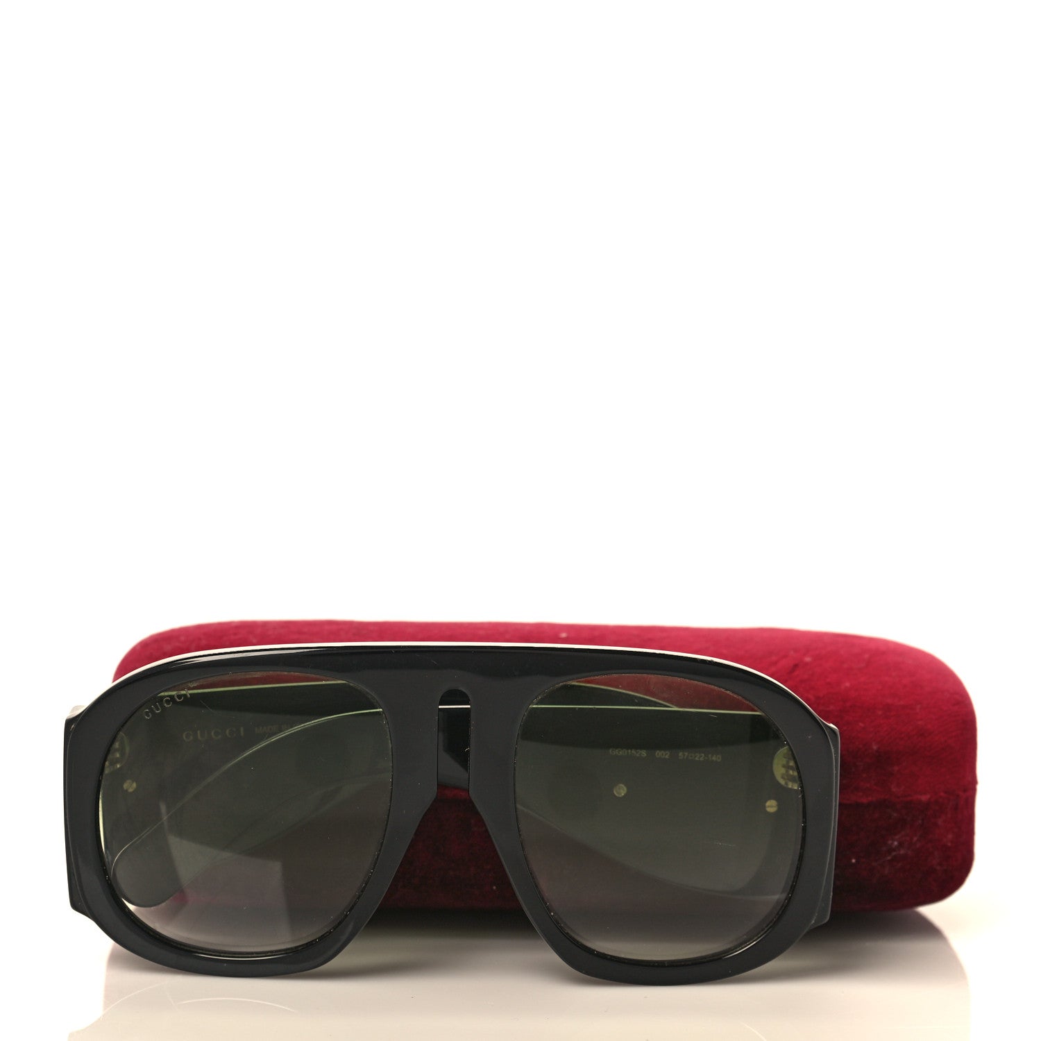 Gucci Oversized Aviator Sunglasses GG0152S Black 10 of 10