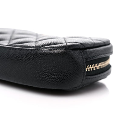 Chanel Caviar Quilted Small Curvy Pouch Cosmetic Case Black 9 of 10