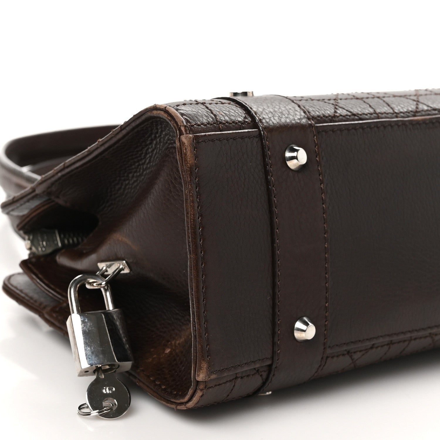 Christian Dior Cannage Stitched East West Lady Dior Brown 9 of 12