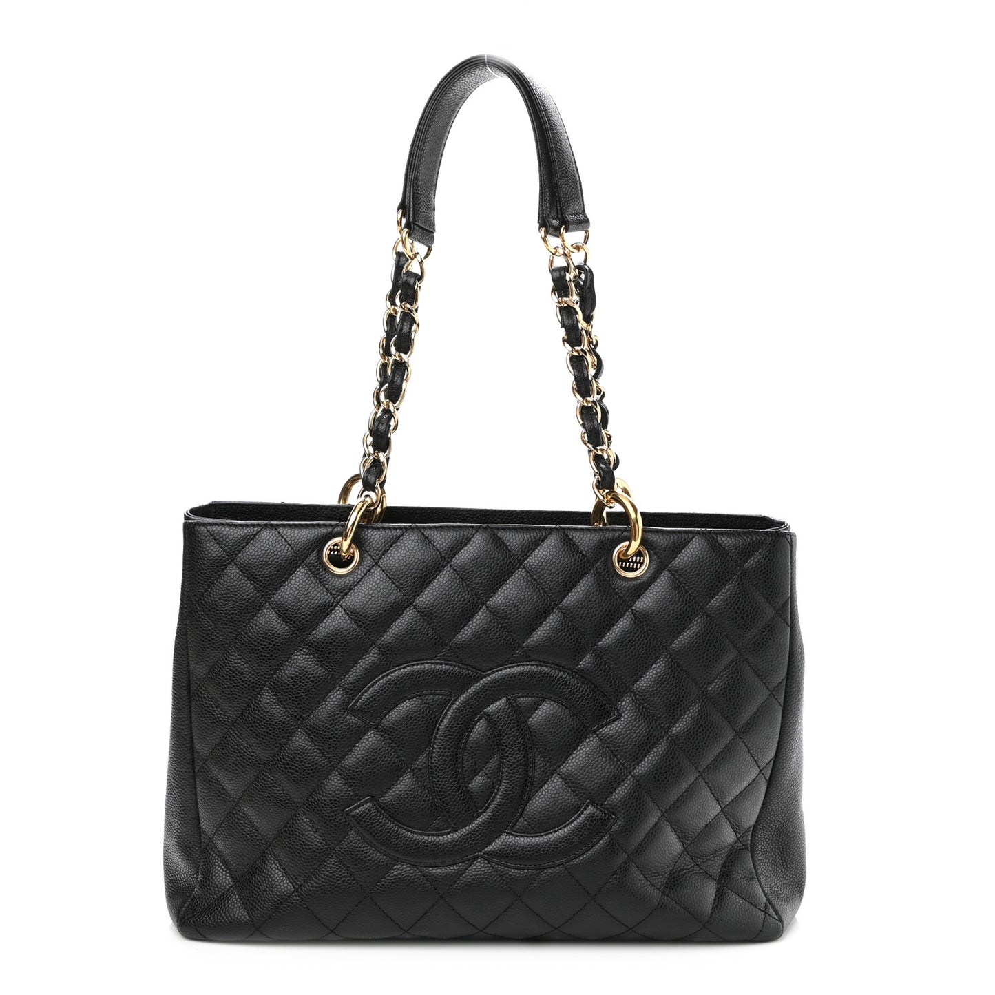 Caviar Quilted Grand Shopping Tote GST Black