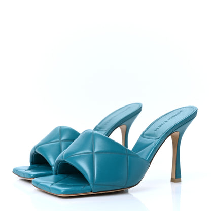 Bottega Veneta Nappa Quilted Rubber Lido Mule Sandals 39.5 Duck Green 3 of 7