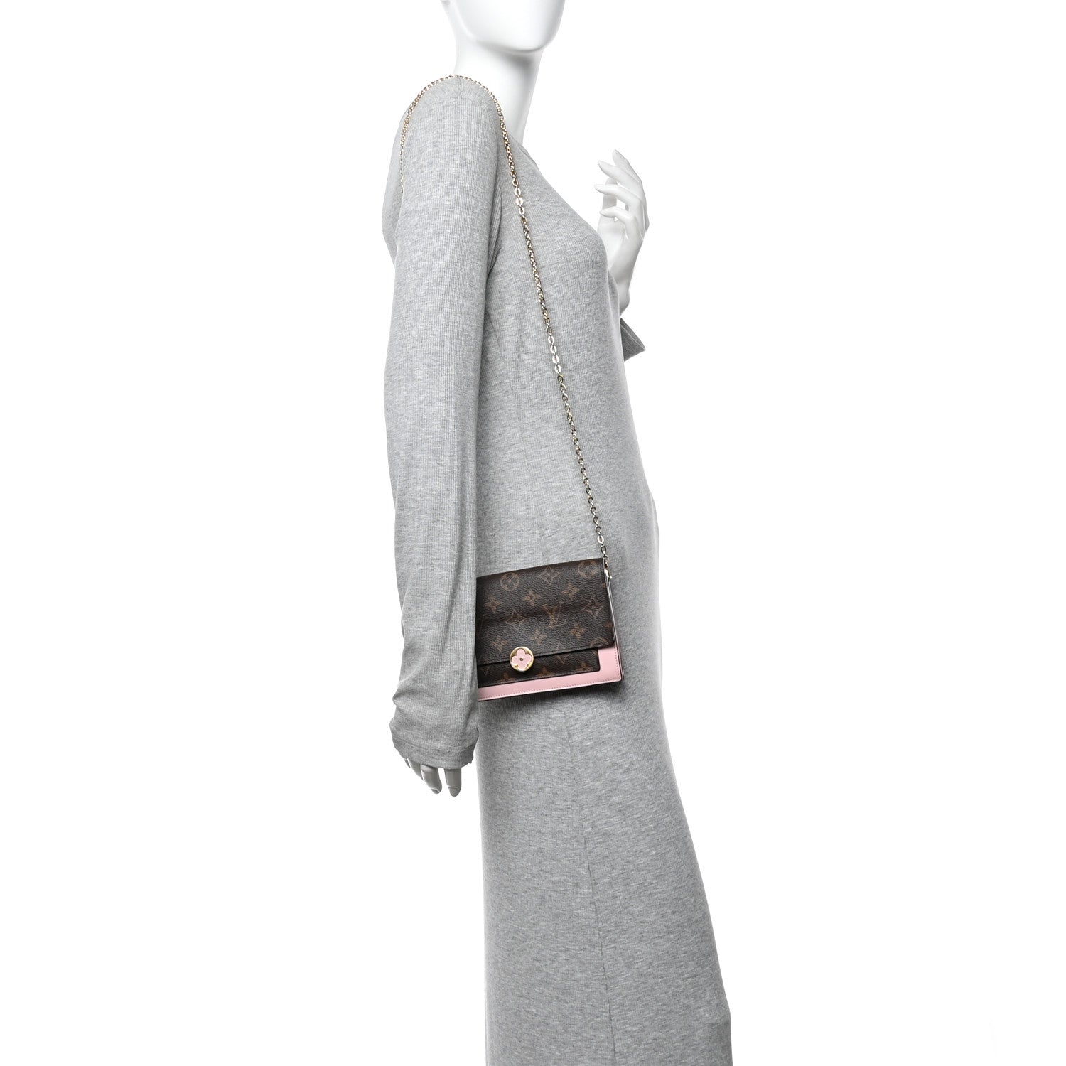 Louis Vuitton Monogram Flore Chain Wallet Rose Ballerine 2 of 15