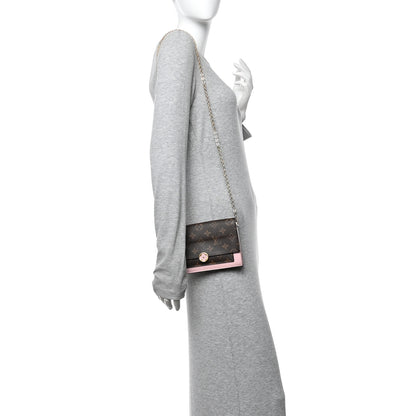 Louis Vuitton Monogram Flore Chain Wallet Rose Ballerine 2 of 15