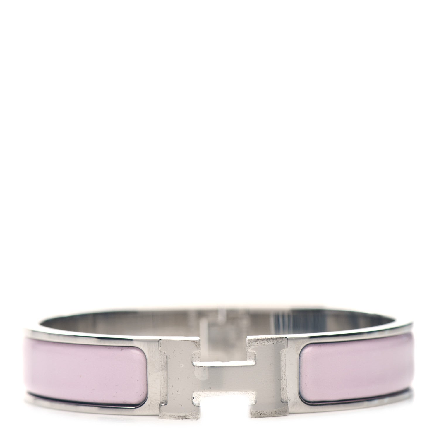 Hermes Enamel Narrow Clic Clac H Bracelet PM Rose Dragee 1 of 5