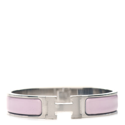 Hermes Enamel Narrow Clic Clac H Bracelet PM Rose Dragee 1 of 5