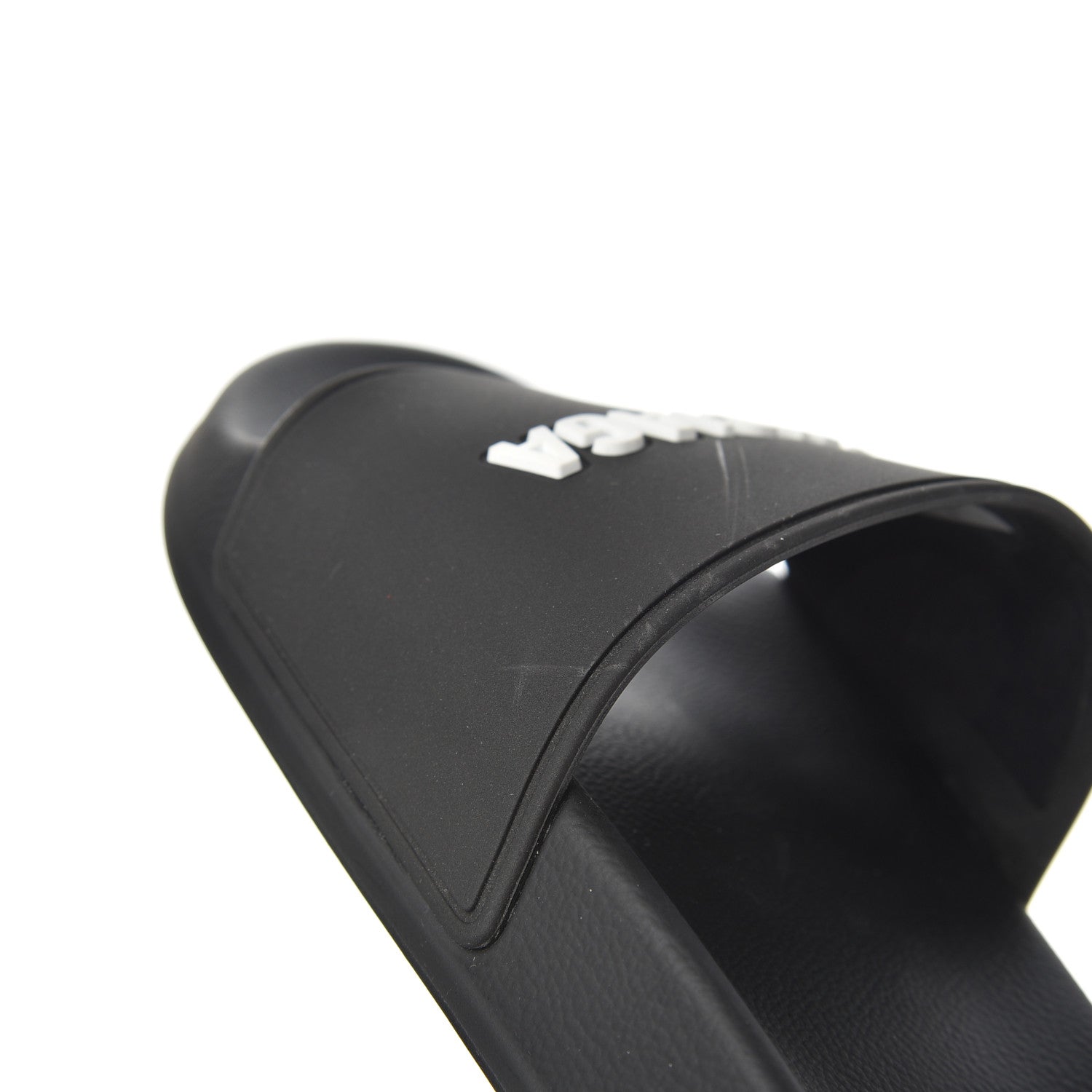 Balenciaga PVC Logo Womens Pool Slide Sandals 38 Black White 11 of 14