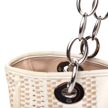 Christian Dior Lambskin Woven Dior Soft Shopping Tote White 13 of 14