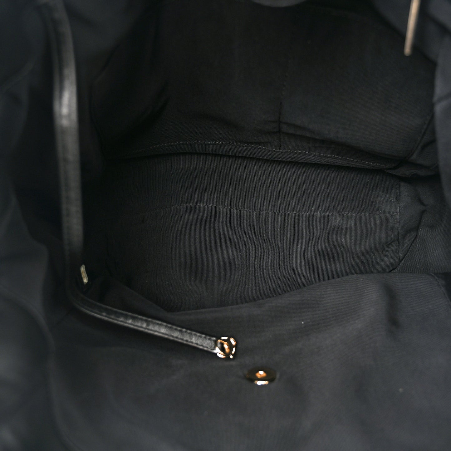 Lambskin Quilted Large Drawstring Bag Black