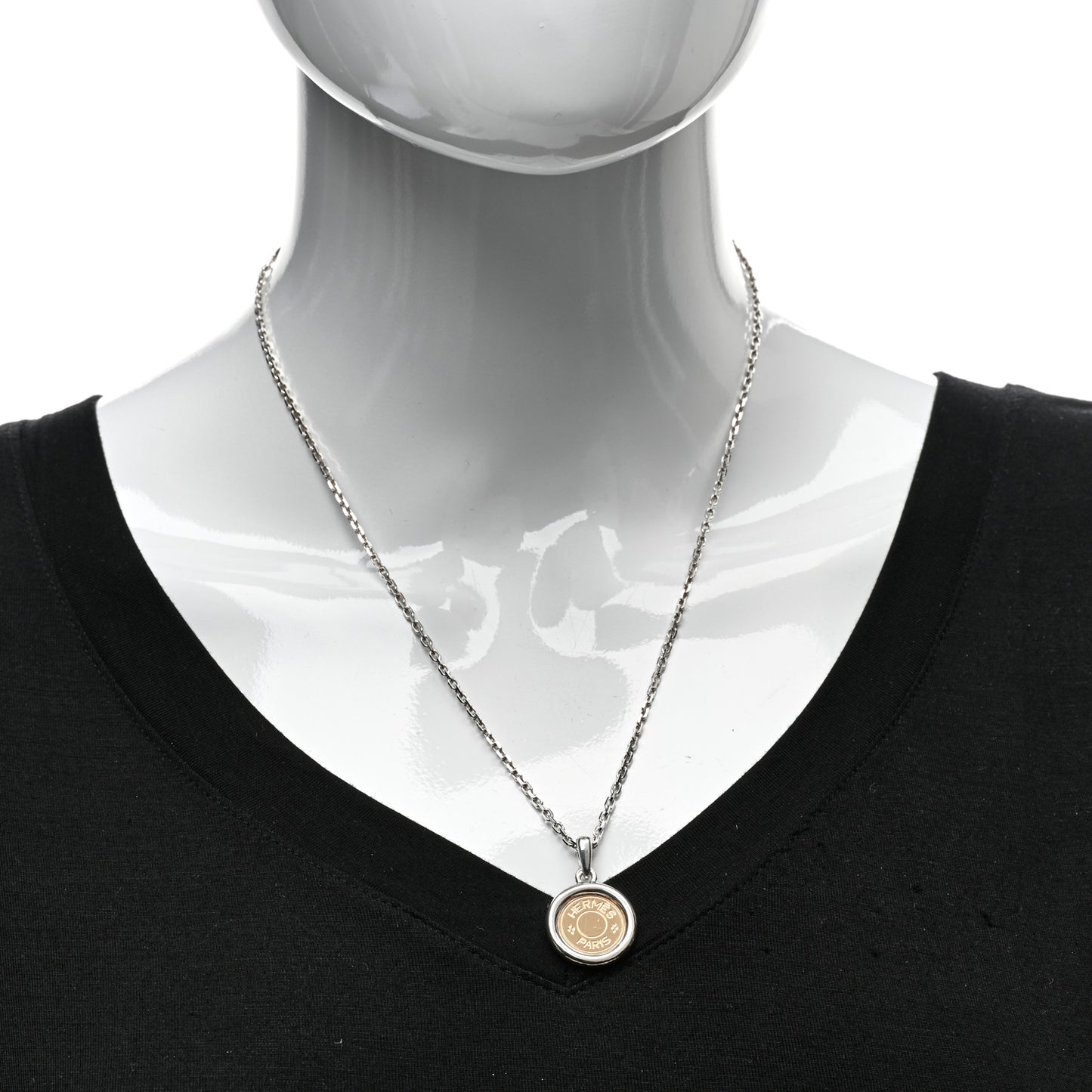 Sterling Silver 18K Yellow Gold Clou de Selle Pendant Necklace