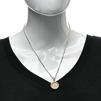 Hermes Sterling Silver 18K Yellow Gold Clou de Selle Pendant Necklace 2 of 4