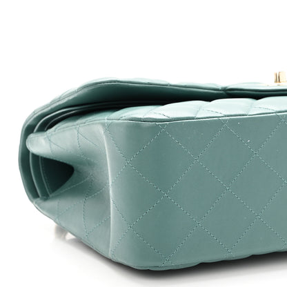 Chanel Lambskin Quilted Jumbo Double Flap Green 9 of 11