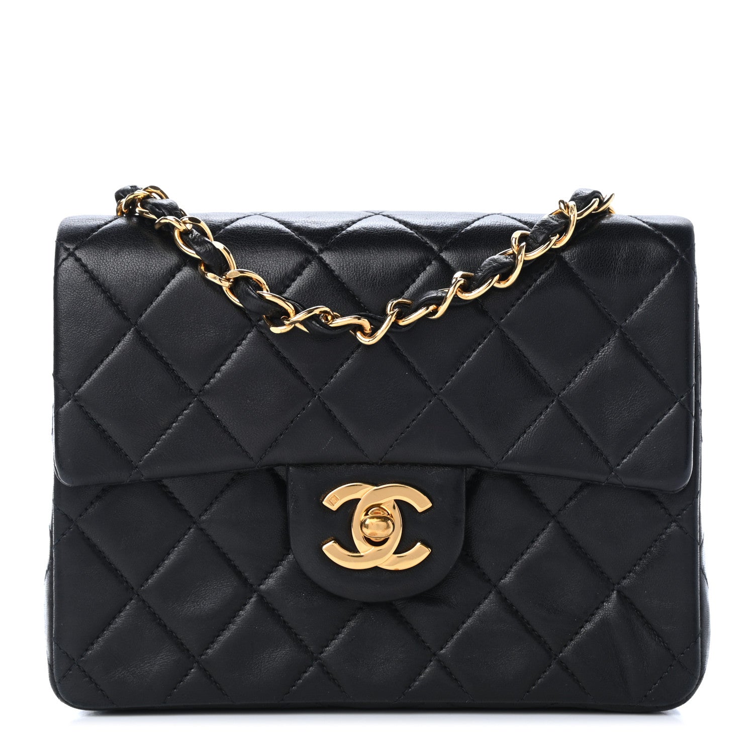 Chanel Lambskin Quilted Mini Square Flap Black 1 of 10