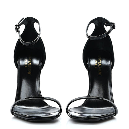 Saint Laurent Patent Calfskin Opyum 110 Sandals 37.5 Black 2 of 13
