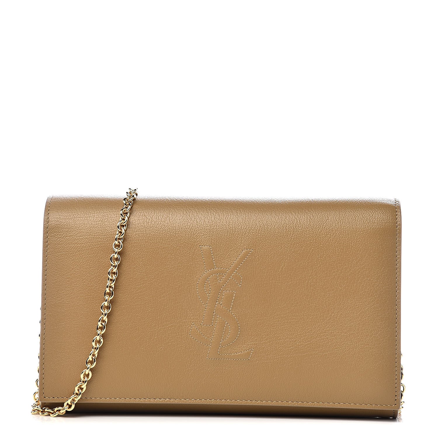 Saint Laurent Calfskin Belle de Jour Chain Clutch Beige 1 of 10