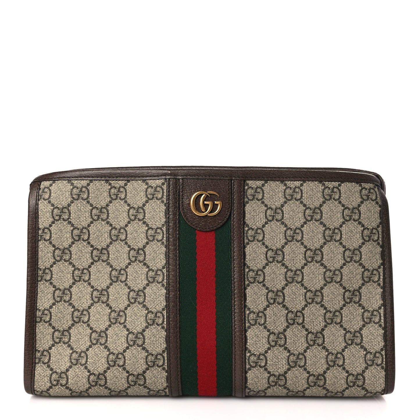 GG Supreme Monogram Web Ophidia GG Toiletry Case Beige New Acero