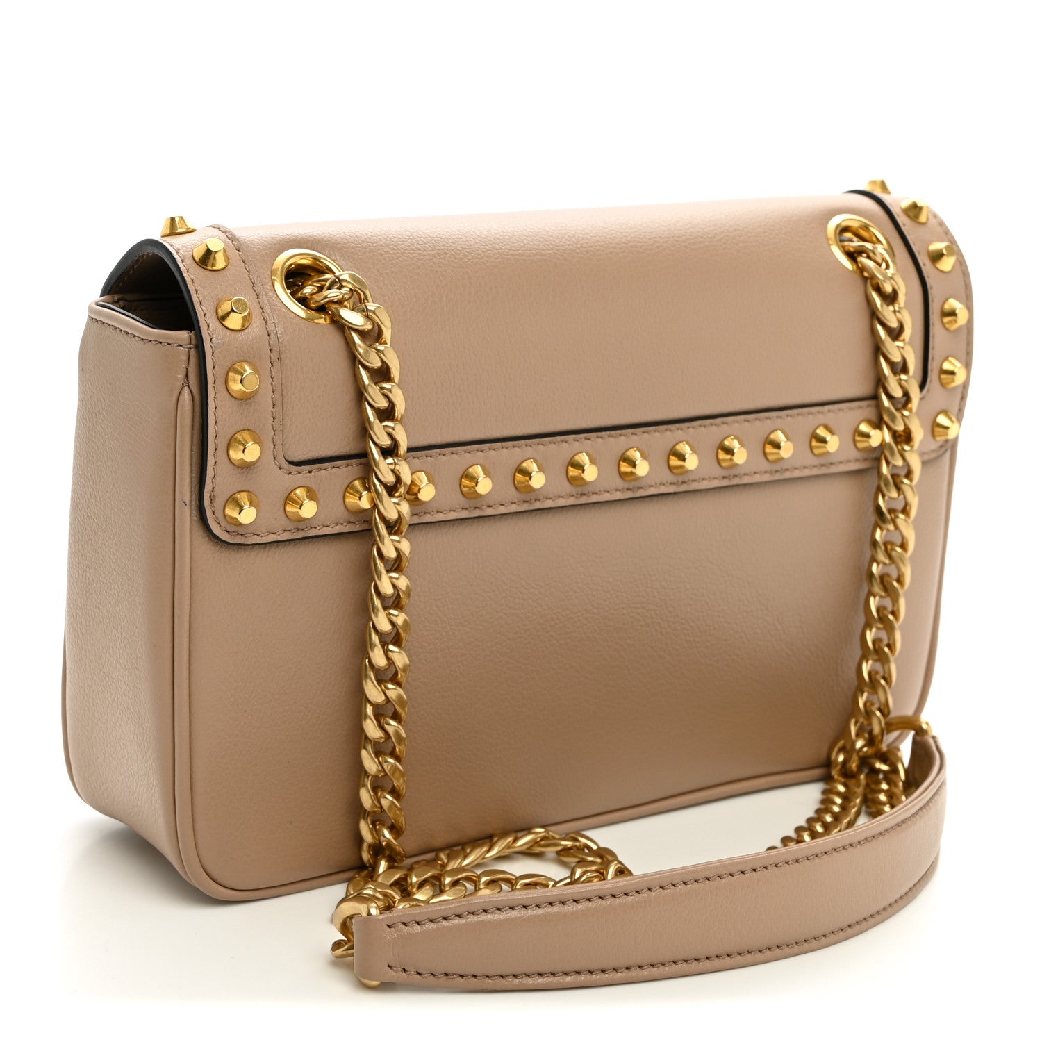 Prada Glace Calfskin Studded Crossbody Cammeo 3 of 9
