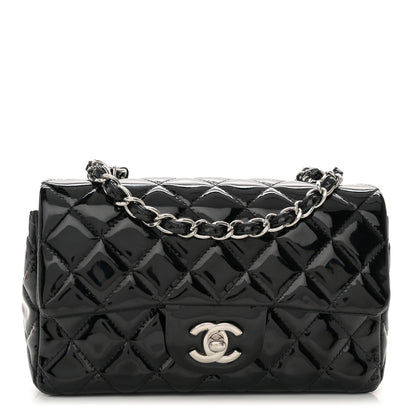 Chanel Patent Calfskin Quilted Mini Rectangular Flap Black 1 of 11