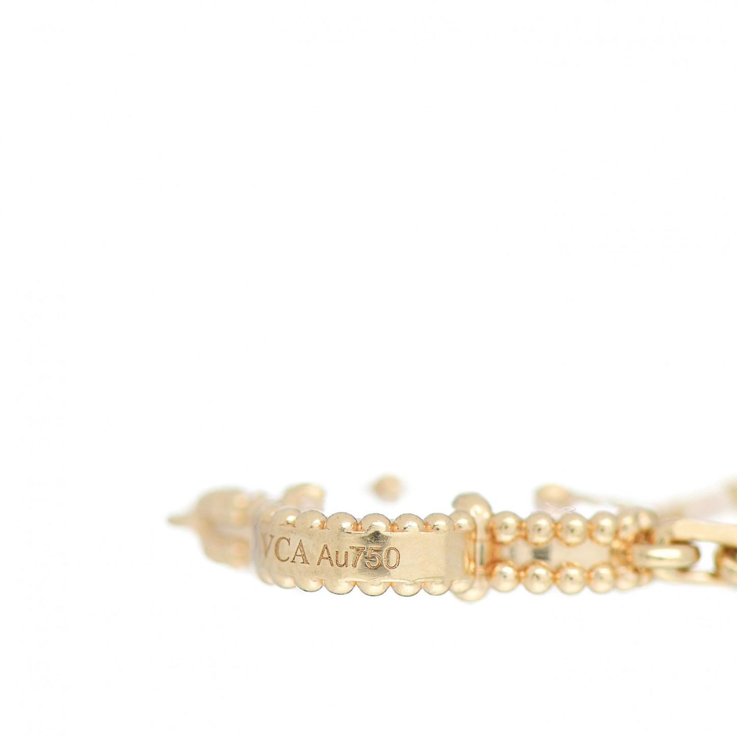 18K Yellow Gold Mother of Pearl 5 Motifs Vintage Alhambra Bracelet