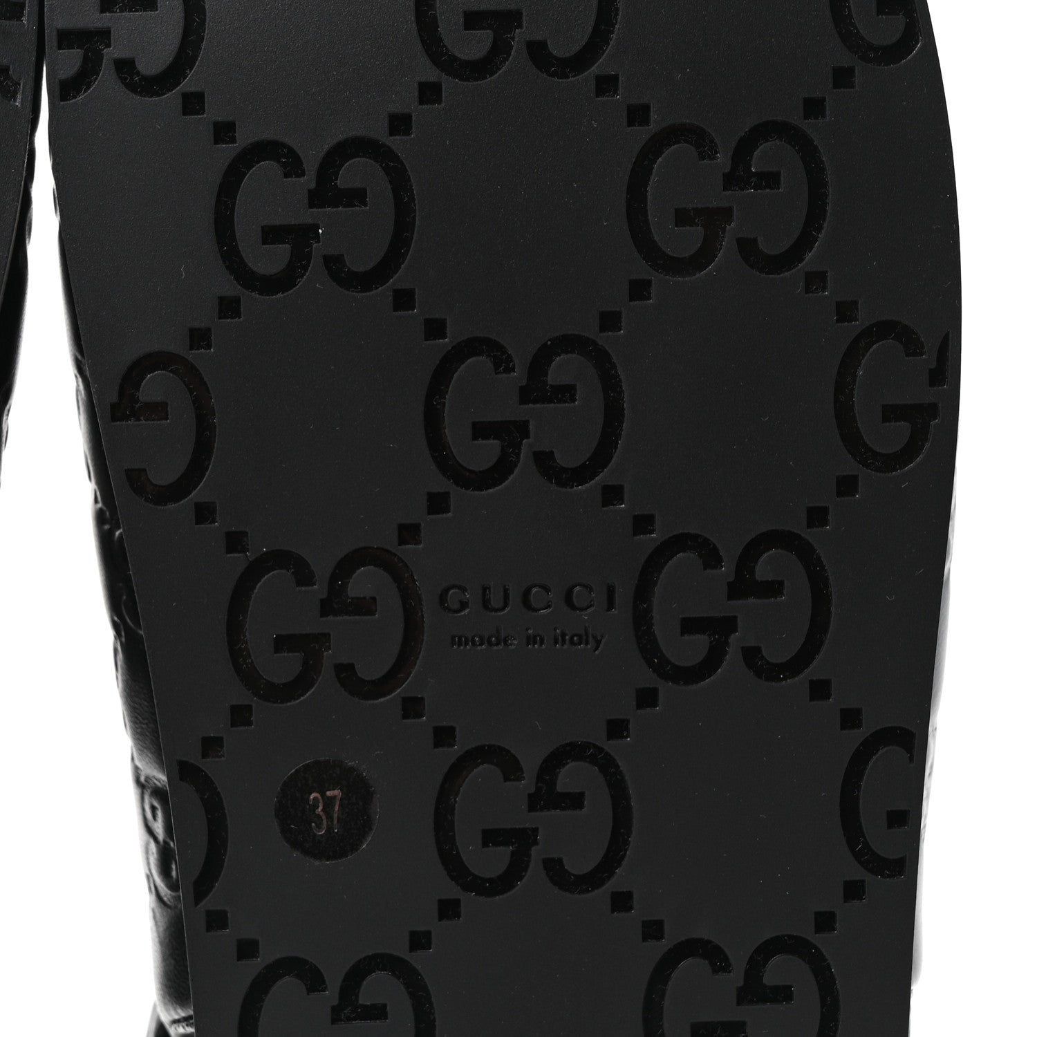 Gucci Guccissima GG Embossed Womens Sandals 37 Black 1847169