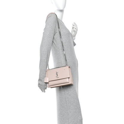 Saint Laurent Calfskin Medium Monogram Sunset Marble Pink 2 of 19
