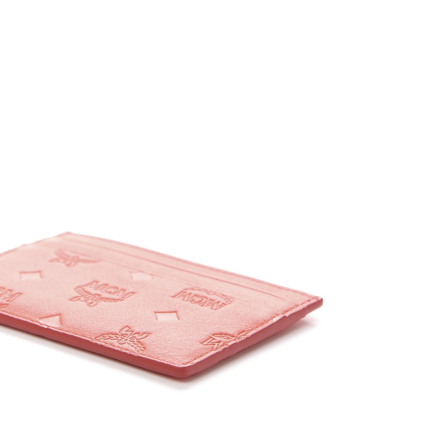 Calfskin Ottomar Monogram Card Case Hot Coral