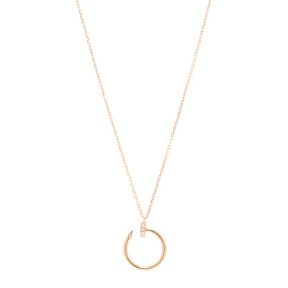 Cartier 18K Pink Gold Diamond Juste Un Clou Pendant Necklace 1 of 5