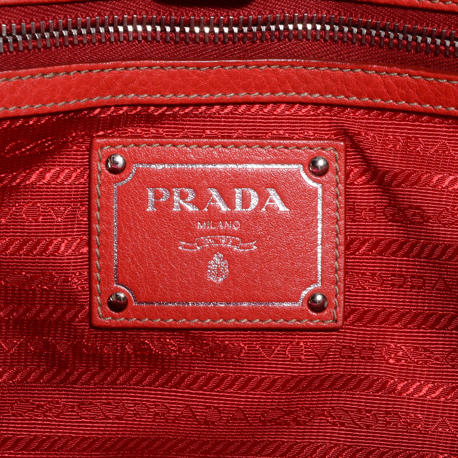 Prada Vitello Daino Shopping Tote Fuoco 7 of 11