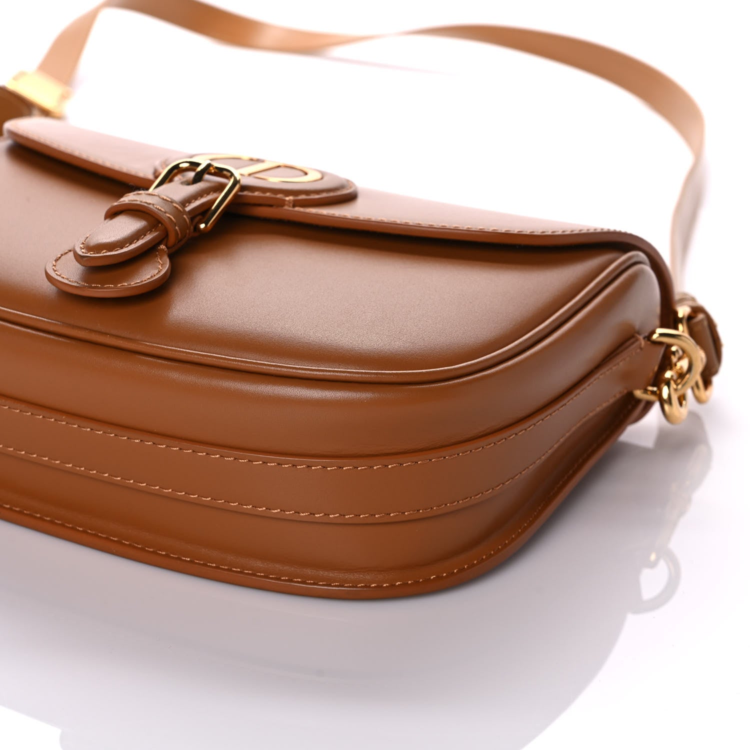 Christian Dior Box Calfskin Medium Bobby Flap Dark Tan 9 of 10