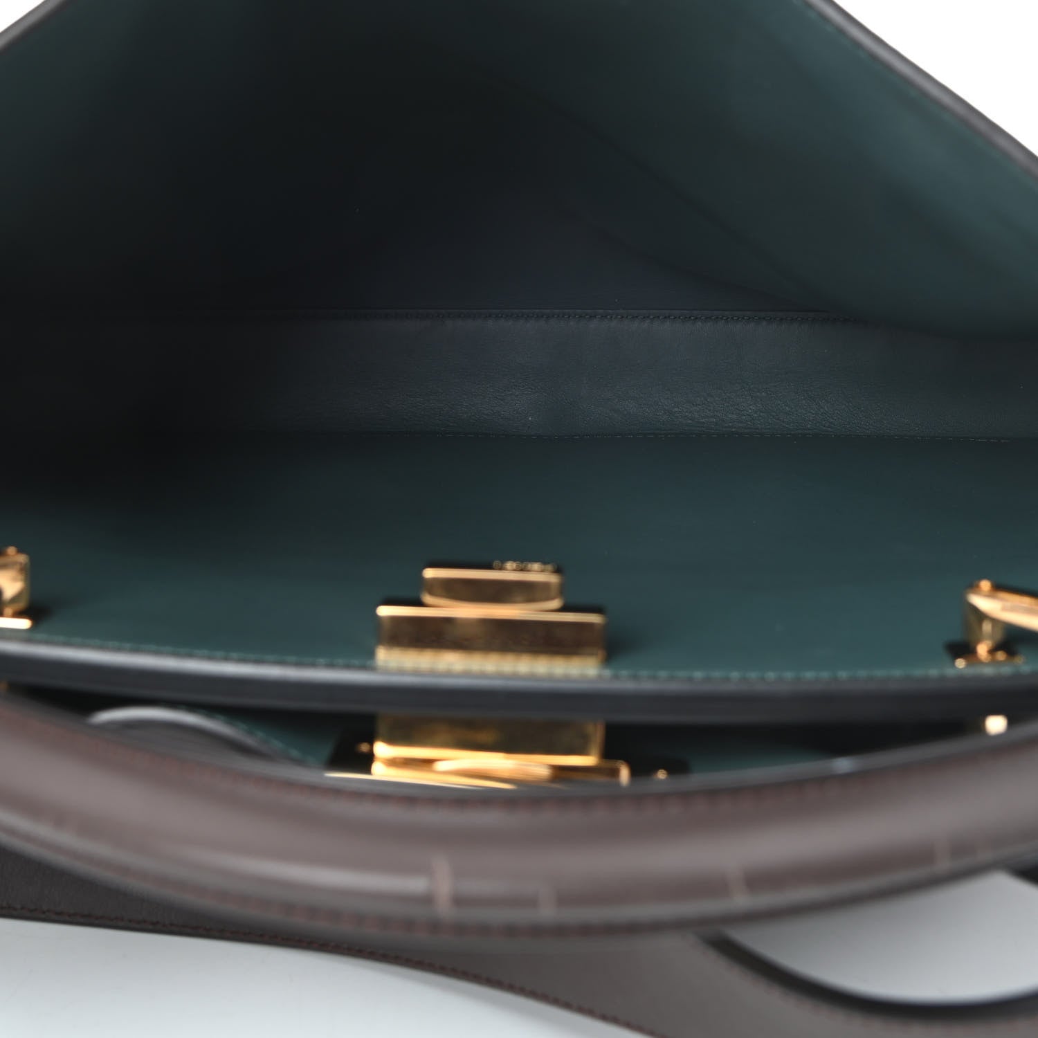 Fendi Vitello Large Peekaboo Iconic Essentially Satchel Brown Light Blue 6 of 16