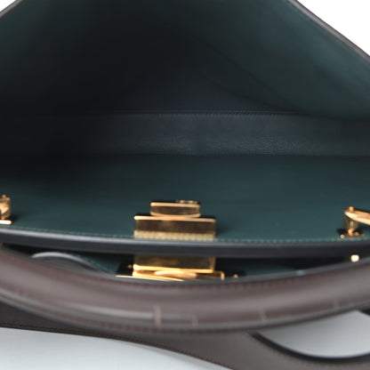 Fendi Vitello Large Peekaboo Iconic Essentially Satchel Brown Light Blue 6 of 16