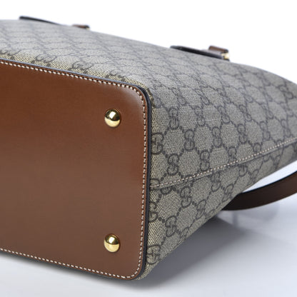 Gucci GG Supreme Monogram Linea A Foldover Tote Brown 6 of 9