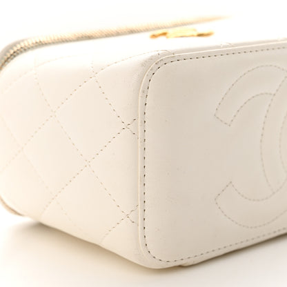 Chanel Lambskin Quilted Small CC Dynasty Vanity Case With Chain White 9 of 15