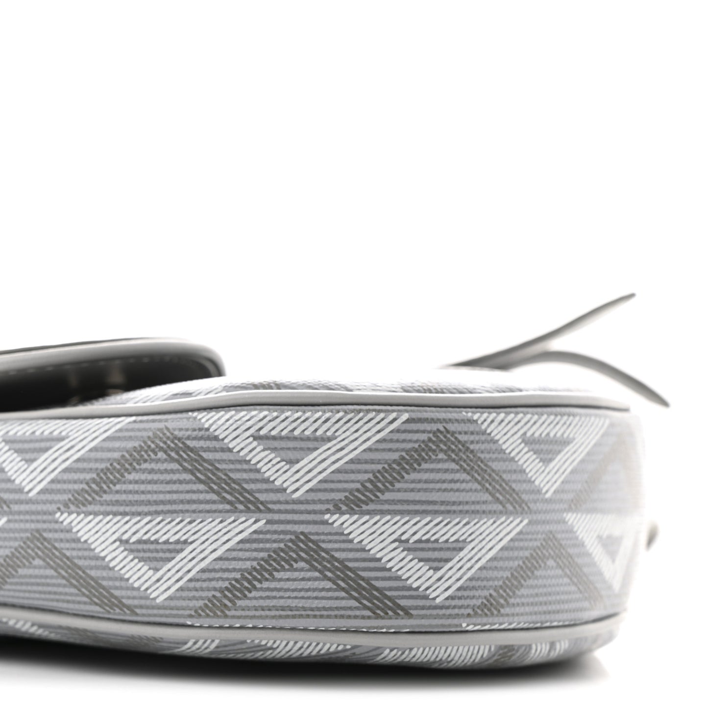 Coated Canvas Calfskin CD Diamond Mens Saddle Bag Gray