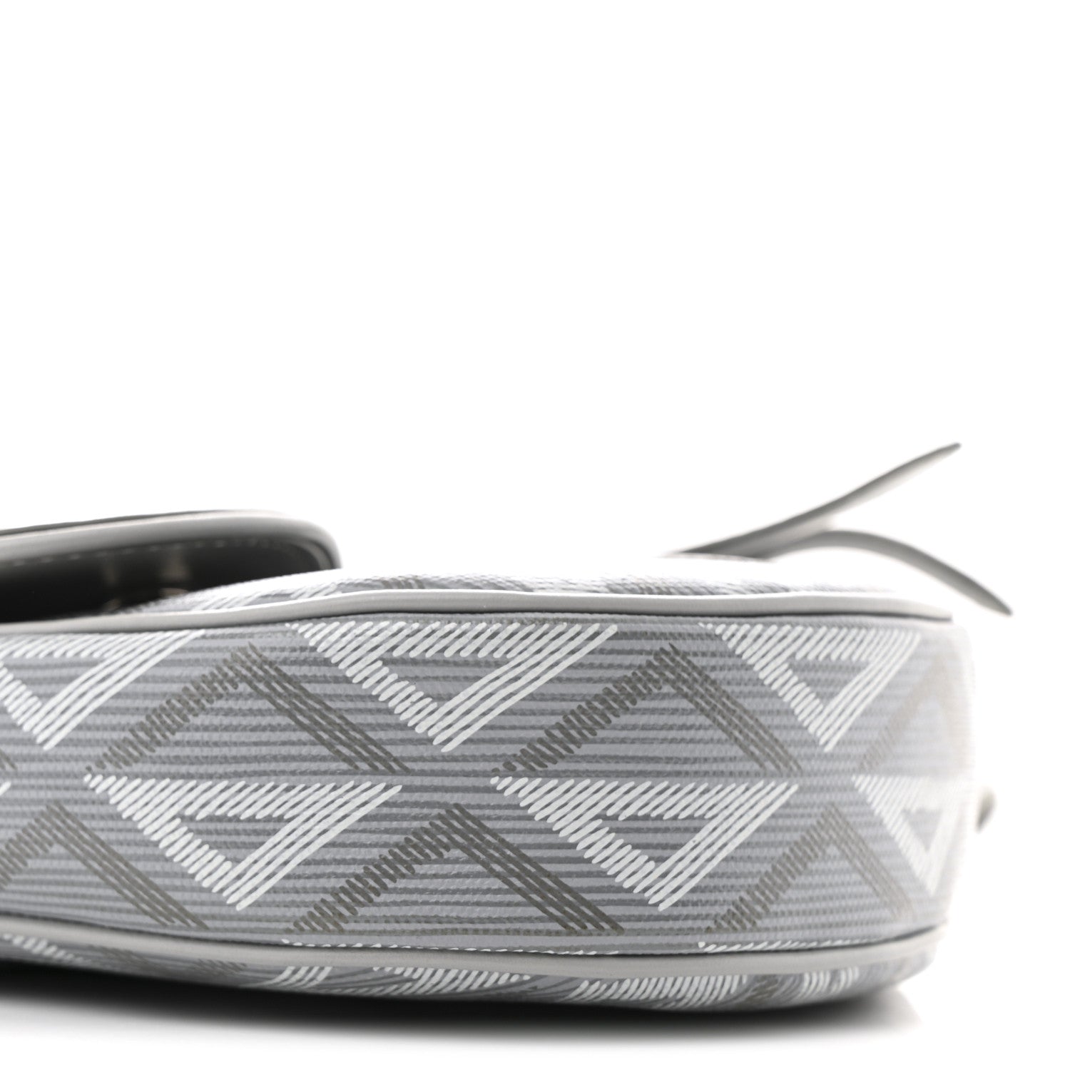 Christian Dior Coated Canvas Calfskin CD Diamond Mens Saddle Bag Gray 9 of 12