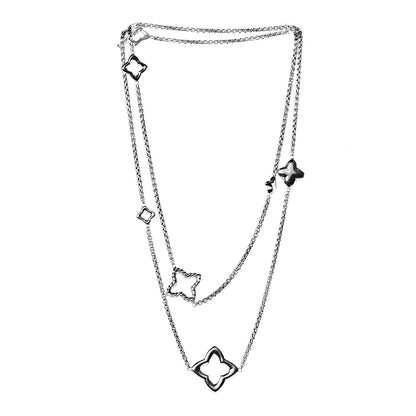 David Yurman Sterling Silver 25mm Quatrefoil Chain Necklace 3 of 5