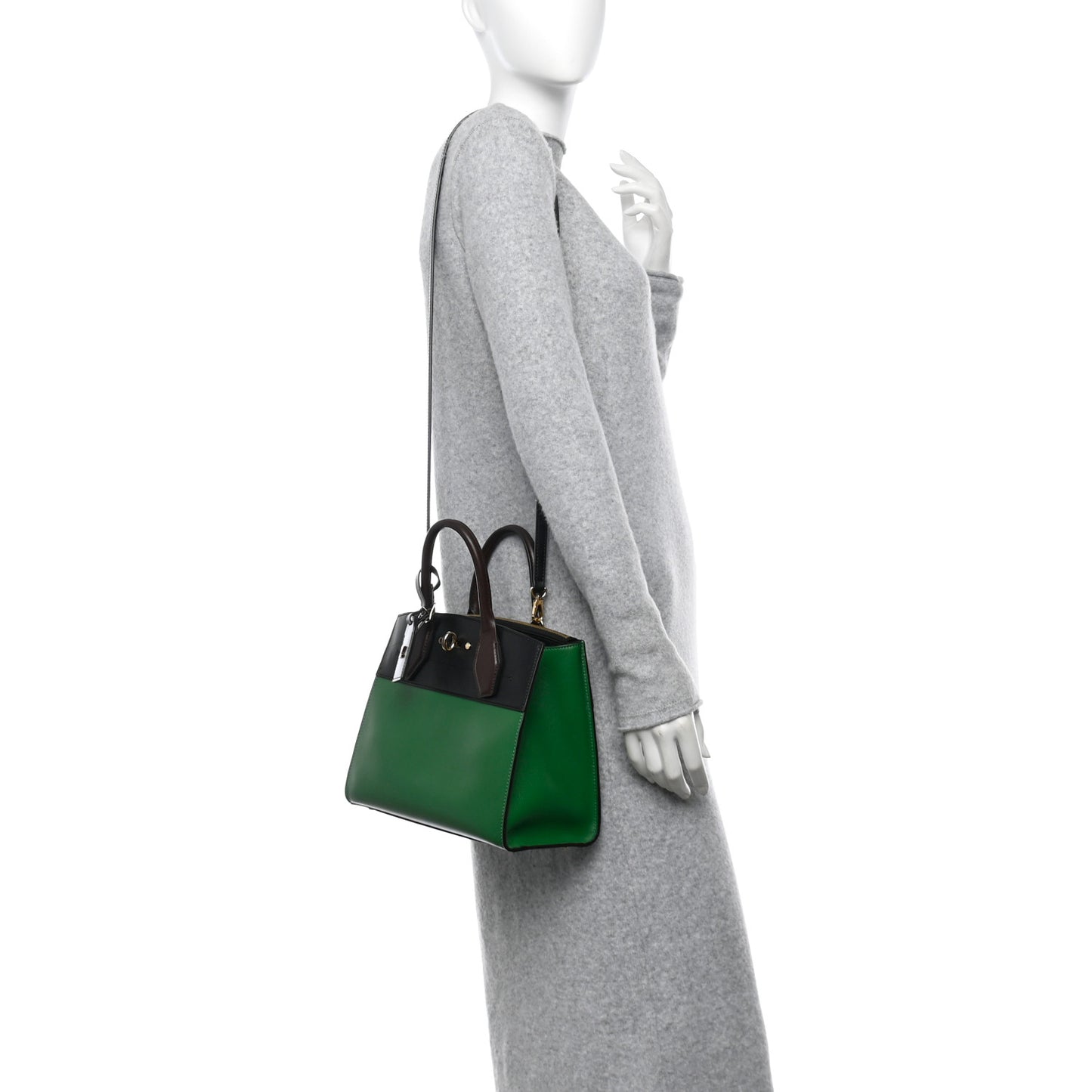Calfskin City Steamer PM Noir Vert Acide