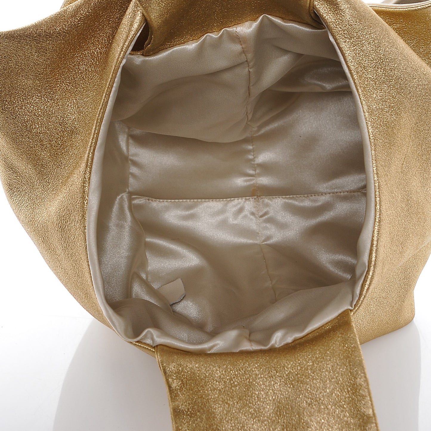 Metallic Calfskin Hobo Gold