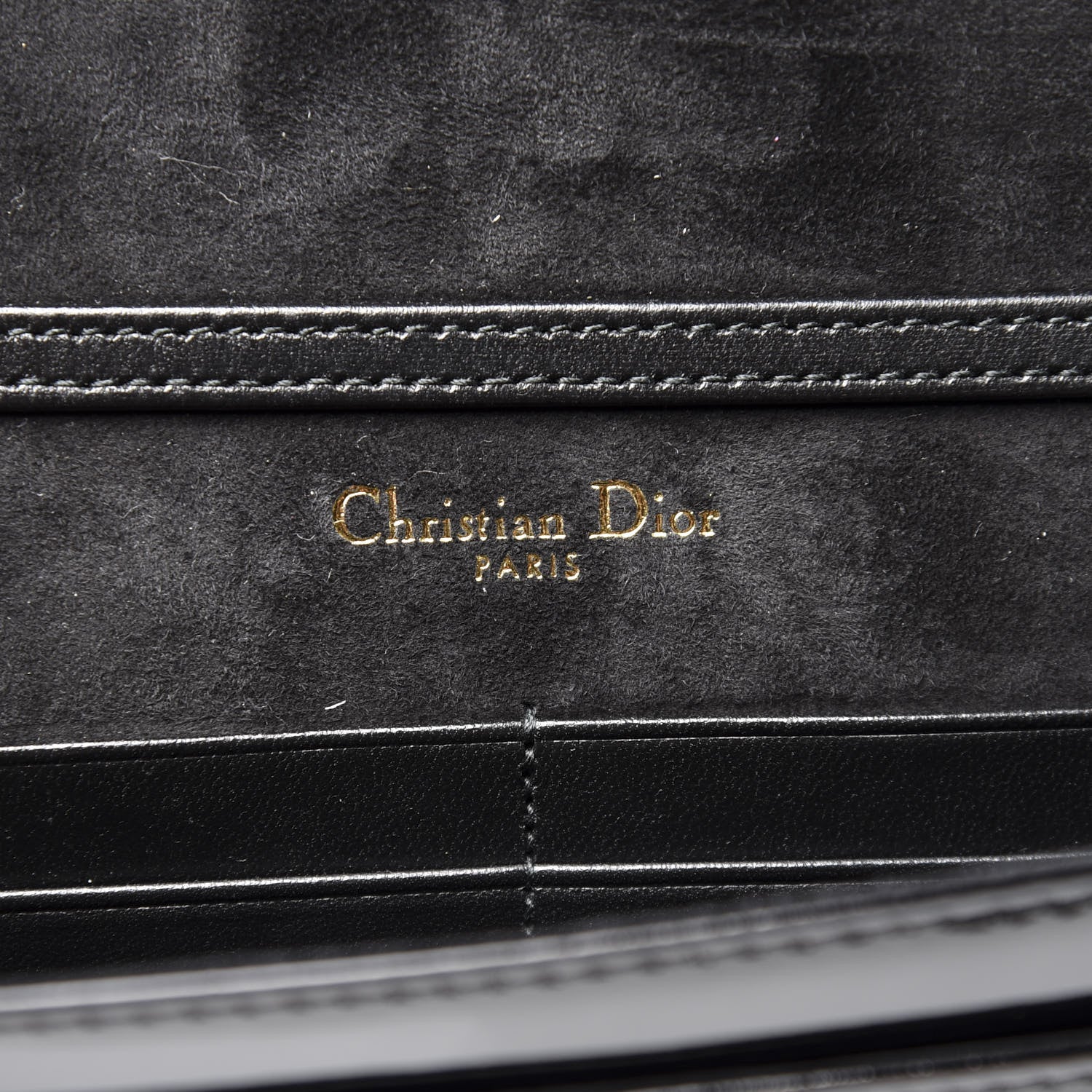 Christian Dior Patent Studded Diorama Wallet on Chain Pouch Black 5 of 10