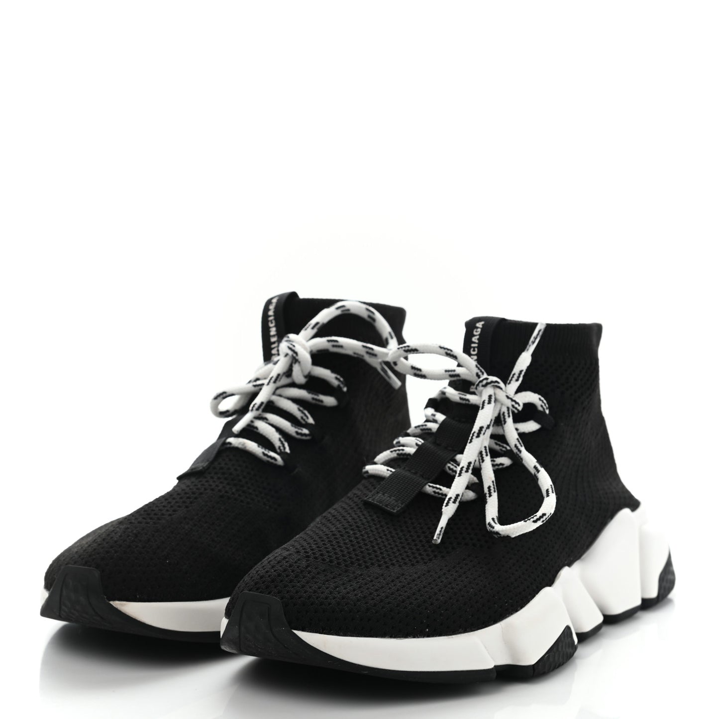 Knit Womens Speed Lace Up Sneakers 39 Black