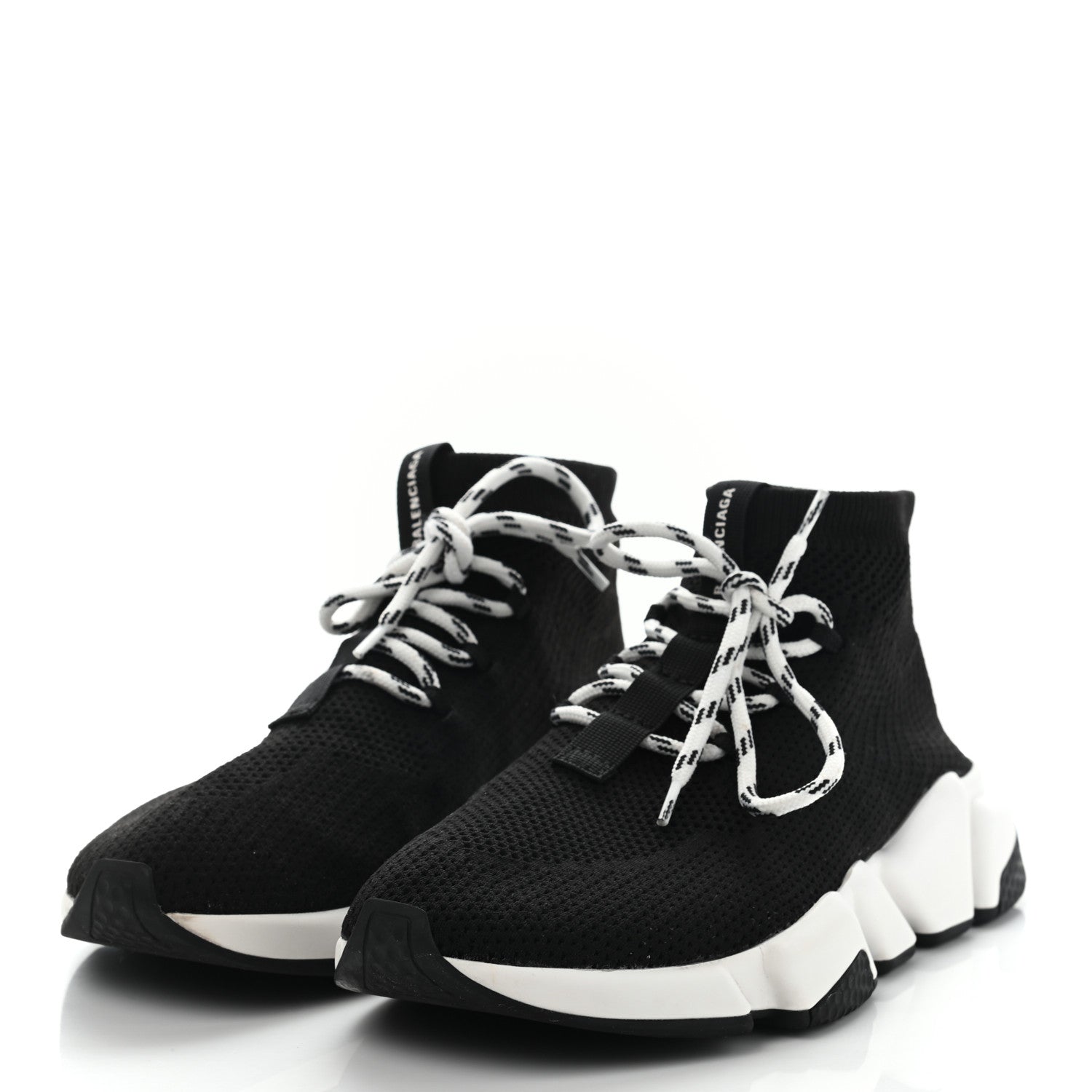Balenciaga Knit Womens Speed Lace Up Sneakers 39 Black 3 of 12