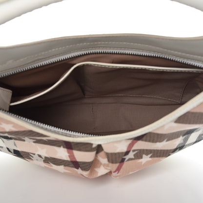 Burberry Patent Supernova Check Stars Small Hernville Hobo White 5 of 12